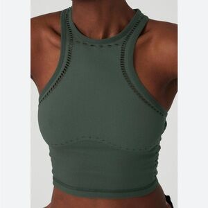 Alo Seamless Open Air Racerback Tank Top in Dark Cactus
